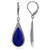 Silvershake Created Blue Lapis Inlay White Gold Plated 925 Sterling Silver Drop Dangle Leverback Earrings