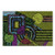 Ambesonne Abstract Cutting Board, Grunge Pattern with Murky Trippy Geometric Figures Dynamic Circle Illustration, Decorative Tempered Glass Cutting and Serving Board, Small Size, Multicolor