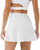 PERSIT Womens Tennis Golf Skirts Athletic Pleated High Waisted Skorts with Pockets for Workout Sports Running - White - M