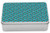 Lunarable Bookcase Tin Box, Bookshelf Flat on a Blue Background Archives Encyclopedia Literature Theme, Portable Rectangle Metal Organizer Storage Box with Lid, 7.2" X 4.7" X 2.2", Multicolor