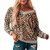 vermers Womens Leopard Print Pullover Long Sleeve V Neck Sweatshirt Tops Casual Blouse-XL, SQ-LeopardCoffee-