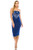 DOUBLEFIVE Women's Sexy Paisley Bandana Print Tube Top Strapless Bodycon Midi Club Dresses -X-Large, Royal Blue-