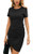 ECOWISH Women Dress Summer Casual Crew Neck Ruched Stretchy Bodycon T Shirt Short Mini Dress 104 Black X-Large