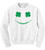 NuffSaid Shamrock Smiley Face St. Patrick's Day Pullover Sweatshirt - Unisex Paddy's Crew -Small, White-