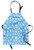 Lunarable Geometric Apron, Flat Line Pattern Repetitive Geometrical Shapes Illustration Art Print, Unisex Kitchen Bib with Adjustable Neck for Cooking Gardening, Adult Size, Pale Sky Blue White