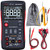 Bside True RMS Digital Multimeter 3 Line Display 9999 Counts Button Design Auto-Ranging Electricians DMM Temperature Capacitance Voltmeter with Alligator Clip