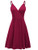 WEACZZY Women's V-Neck Spaghetti Strap Dress Summer Casual Swing Sundress with Pockets -Medium,Wine Red-