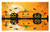 Ambesonne Halloween Doormat, Spooky Carved Halloween Jack 'o' Lantern and Full Moon with Bats and Grave Lake, Decorative Polyester Floor Mat with Non-Skid Backing, 30" X 18", Orange Black