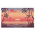 Ambesonne Pink and Orange Doormat, Exotic Dawn Scenery Romantic Ombre Pastel Sunset Seascape Palm, Decorative Polyester Floor Mat with Non-Skid Backing, 30" X 18", Salmon Peach Dark Mauve