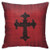 Antvinoler Look Medieval Red Black Gothic Throw Pillow Cover Case for Couch Sofa Home Bedroom Car Decoration Indoor/Outdoor 18x18 Inches Black