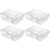 InterDesign Linus Pullz Kitchen Pantry Storage Organizer with Dividers  Food Container Drawer, Clear, Large,  4-Pack