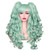 ColorGround Long Curly Cosplay Wig with 2 Ponytails -Mint Green-