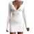 aihihe Women's Sexy V Neck Bodycon Dress Long Sleeve Button Casual Club Party Slim Short Mini Dresses ClubwearWhite12 aihihe Women's Sexy V Neck Bodycon Dress Long Sleeve Button Casual Club Party Slim Short Mini Dresses ClubwearWhite12