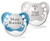 Personalized Pacifiers Pull to Sound Alarm Pacifier  and  Mute Button Pacifier, 2 Pack - Baby Blue