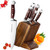 Emojoy Knife Set, 6 Piece Kitchen Knife Set with Block Wooden, Chef Knife Set, German Stainless Steel, Emojoy (Germen Steel).