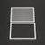 Replacement Upper LCD Screen Lens Plastic Cover + Lower Frame for DS Lite NDSL Console White