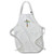 3dRose Floral Christian Cross. colorful girly flower pattern religious symbol - Medium Length Apron, 22 by 24-inch, With Pouch Pockets