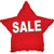 PMU 18 Inch Red Sale Star Mylar Foil Balloons Pkg/1