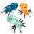 Assorted Color Plush Stuffed Animal Spotted Spiders (12)