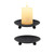 2pcs Black Iron Plate Candle Holder, Candle Trays,Pedestal Candle Stand for Wax Candles, Incense Cones, Spa, Weddings