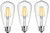Bulbright Dimmable LED Edison Bulb 6W 4000K Daylight White, LED Filament Bulb, 550LM 60W Incandescent Equivalent Vintage ST64 / ST21, E26 Medium Base Clear Glass (3 Pack)