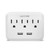 USB Wall Charger Surge Protector, 3 Outlet Extender with 2 USB Ports Outlet Adapter,Multi Plug Outlet Splitter for Travel, Home Office Accessories(White)