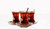 CROSS BORDERLY Turkish Tea Set, 18 Piece Glass Tea Cups and Saucer Set with Stainless Steel Tea Spoons/Arabic Coffee Cups and Saucer Set/Persian Tea Set with Saucers and Stainless Steel Tea Spoons