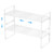 GEDLIRE Expandable Kitchen Cabinet Shelf Organizers 2 Pack, Stackable Metal Pantry Storage Shelves Rack, Adjustable Counter Shelf for Cabinets, Countertop, Cupboard Organizers and Storage, White
