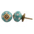Indian Shelf 2 Pack Bathroom Knobs Pulls|Etched Dot Door Pulls for Kitchen Cabinets|Hardware Knobs Green|Unique Knobs for Cabinets Drawers Ceramic|Vintage Knobs for Dresser Drawers|Cute Dresser Knobs