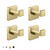 COUOBO Towel Hooks SUS304 Stainless Steel Brushed Nickel Bath Coat Robe Clothes Square Hook Hanger Wall Hook Holder for Bathroom Kitchen Hotel Wall Mounted 4 Pack (Brushed Gold)