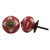 Indian Shelf 2 Pieces Kitchen Knobs for Cabinets | Etched Drawer Knobs for Kids | Modern Knobs for Dresser Red | Drawer Pull Knob Ceramic | Hardware Pulls | Cute Knobs