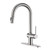 YardMonet Pull Down Kitchen Faucet Brushed Nickel, Modern Single Handle Kitchen Sink Faucet with Pull Out Sprayer, Stainless Steel Faucets for Kitchen Sink Single Hole