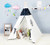 Steegic Foldable Kids Cotton Canvas Teepee Indina Play Tent Chidren Playhouse - Blue Star One Window Style