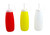 Dependable Industries inc. Essentials 3 Piece Plastic Squeeze Mustard Ketchup Mayo Salad Dressing Condiment Set 12 Ounce