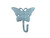 Handcrafted Nautical Decor Rustic Light Blue Cast Iron Butterfly Hook 6"