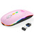 HOTLIFE LED Wireless Mouse, Slim Rechargeable Wireless Bluetooth Mouse, 2.4G Portable USB Optical Wireless Computer Mice with USB Receiver and Type C Adapter (Pink)