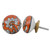 Indian Shelf 4 Pieces Western Knobs | Floral Cabinet Knobs Unique | Fancy Drawer Knobs Orange | Nursery Knobs for Dresser Ceramic | Drawer Pulls and Knobs | Drawers Pulls