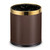 BRIEFHUMAN Stainless Steel Garbage Can?Small Office Gold Trash Can, Black and Gold Garbage bin,Detach-A-Ring' Metal for Powder Room, Bathroom, Home,Office? Modern Home (Brown)