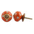 Indian Shelf 2 Pieces Dresser Pull Knobs | Polka Dot Etched Furniture Pulls for Dresser | Orange Unique Knobs | Ceramic Cute Cabinet Knobs | Western Drawer Knobs | Kids Dresser Knobs