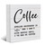 Coffee Sign, Rustic Wooden Box Sign, Farmhouse Home Decor,Wood Block Plaque Desk Decor, Shelf Table Office Decoration for Living Room Coffee Bar Kitchen Dining Room, Coffee Spelled Backwards