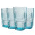 Bormioli Rocco Romantic Set Of 4 Tumbler Glasses, 11.5 Oz. Colored Crystal Glass, Light Blue, Made In Italy.