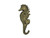 Handcrafted Nautical Decor Rustic Gold Decorative Cast Iron Seahorse Wall Hook, 5" - Rustic Wall Art