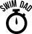 Car Sticker Swim Dad Timer Stopwatch Speed Support Parent Love Sports Car Window Decal Sticker White 7 Inch