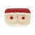 Creative Co-Op Hand-Painted Stoneware Santa Platter, Red and White
