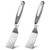 2 Pieces Mini Serving Spatula Stainless Steel Cut And Serve Turner Cookie Spatula Mini Slotted Turner For Mat Plate