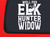 Car Sticker Well Fed Elk Hunting Widow Funny Hunting Season Woods Outdoors Car Window Decal Sticker White 7 Inch
