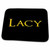 3dRose Lacy attractive girl baby name in the USA. Yellow on black... - Dish Drying Mats (ddm-362756-1)