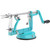 Apple Peeler Corer, Long lasting Chrome Cast Magnesium Alloy Apple Peeler Slicer Corer with Stainless Steel Blades and Powerful Suction Base for Apples and Potato(Blue)