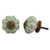IndianShelf 2 Pack Vintage Drawer Pulls & Knobs for Dresser|Floral One Hole Cabinet Pulls|Kitchen Door Knobs Green|Cabinet Knobs for Bathroom Ceramic|Bathroom Drawer Knobs|Furniture Knobs for Dresser