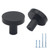 HANIHUA 5 Pack Matte Black Kitchen Cabinet Knobs, Solid Dresser Knobs Drawer Knobs for Cabinets, Single Hole Black Knob for Cabinets and Drawers Hardware Round